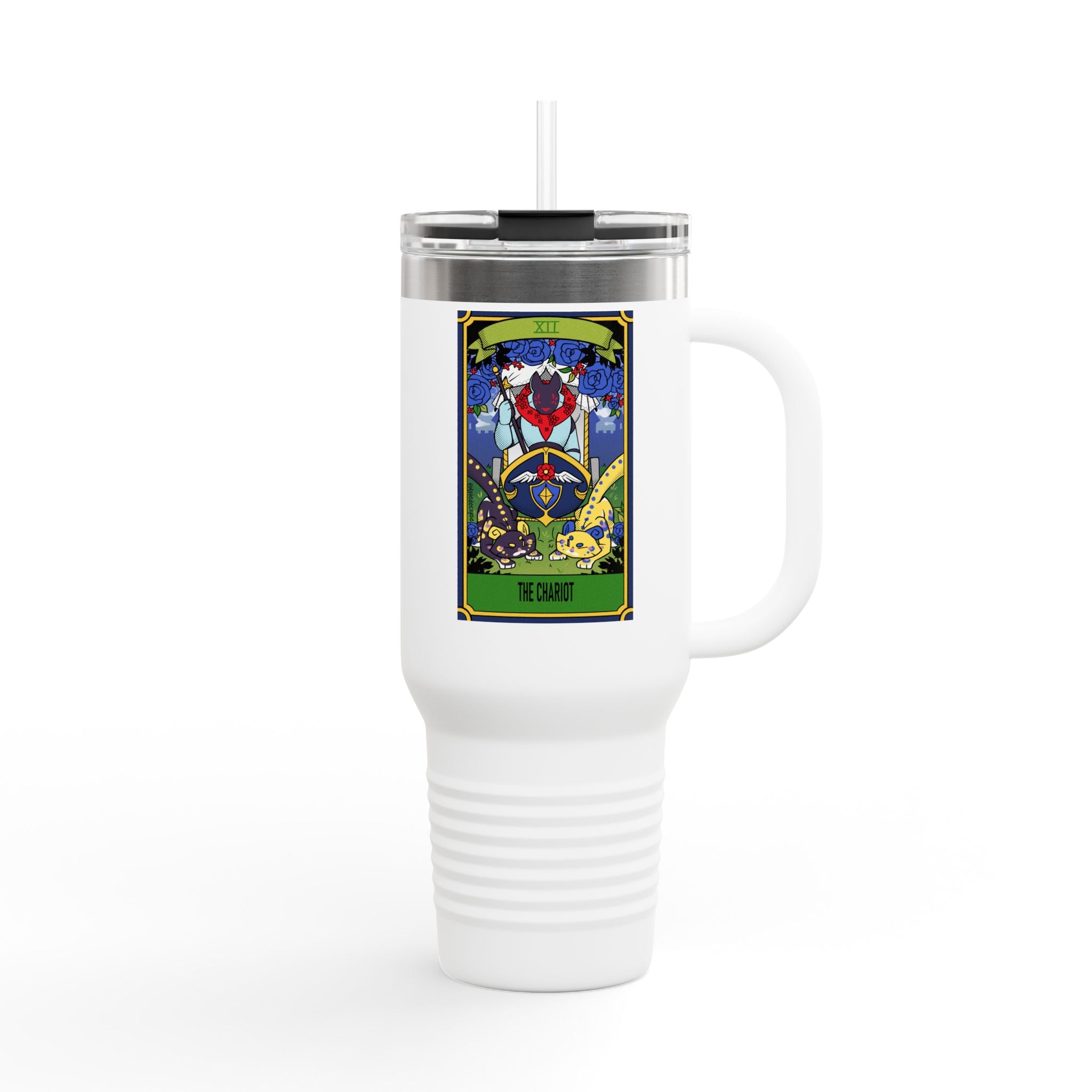 Insulated Travel Mug, 40oz Tarot card Chariot