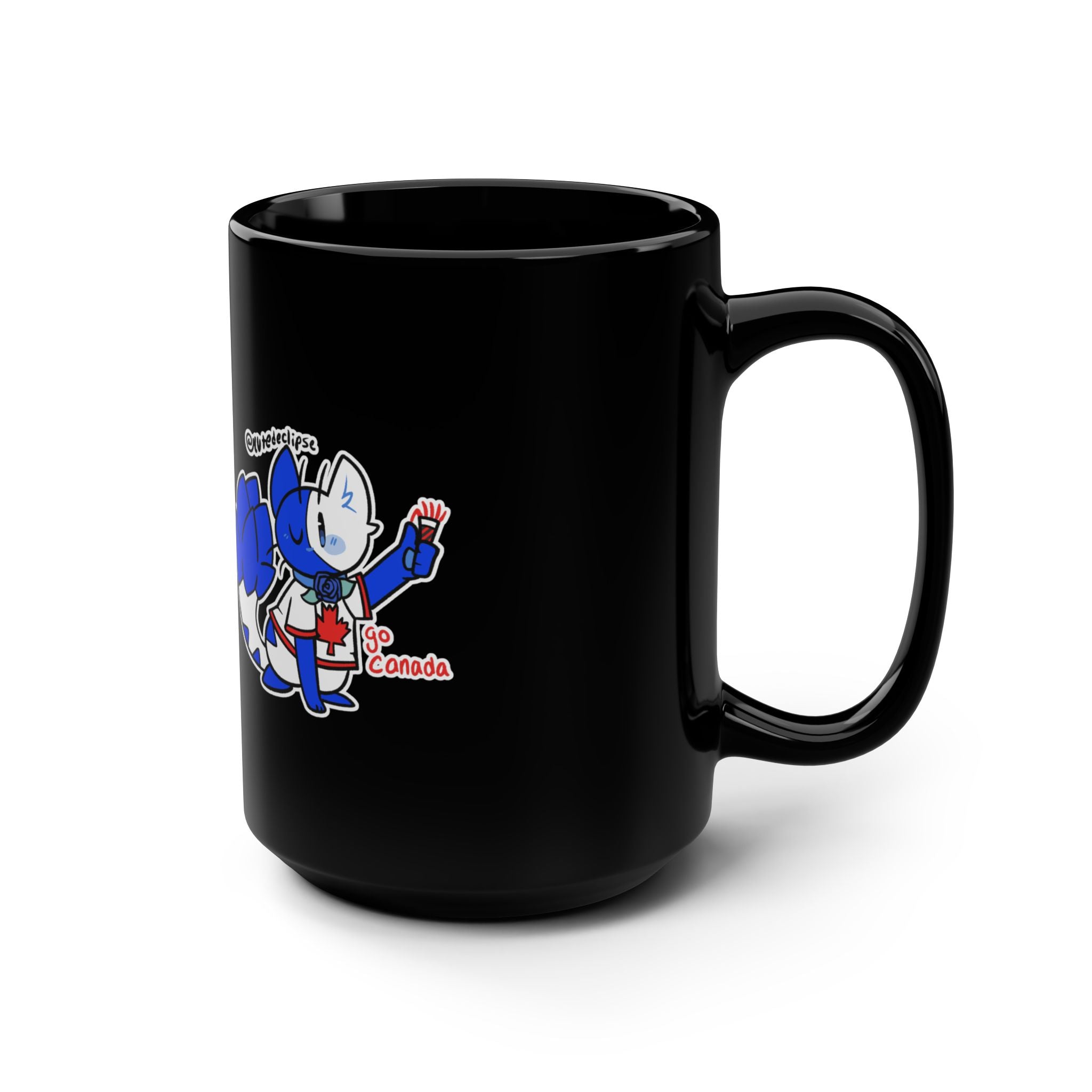 Black Mug, 15oz Canada Blue