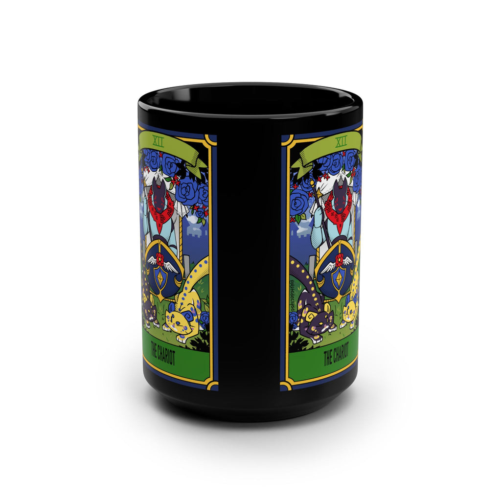 Black Mug, 15oz Tarot card Chariot