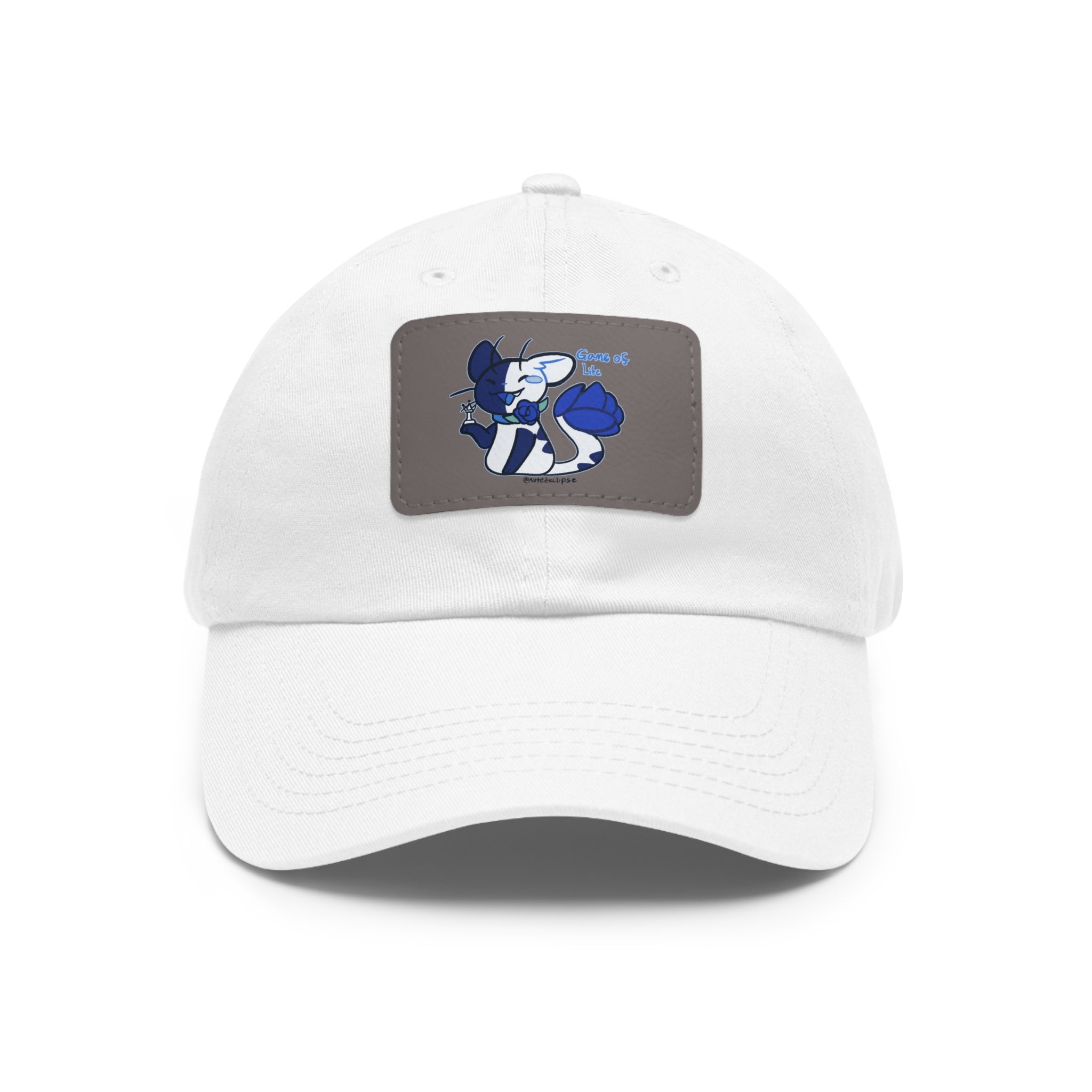 Dad Hat with Leather Patch (Rectangle) Game Blue