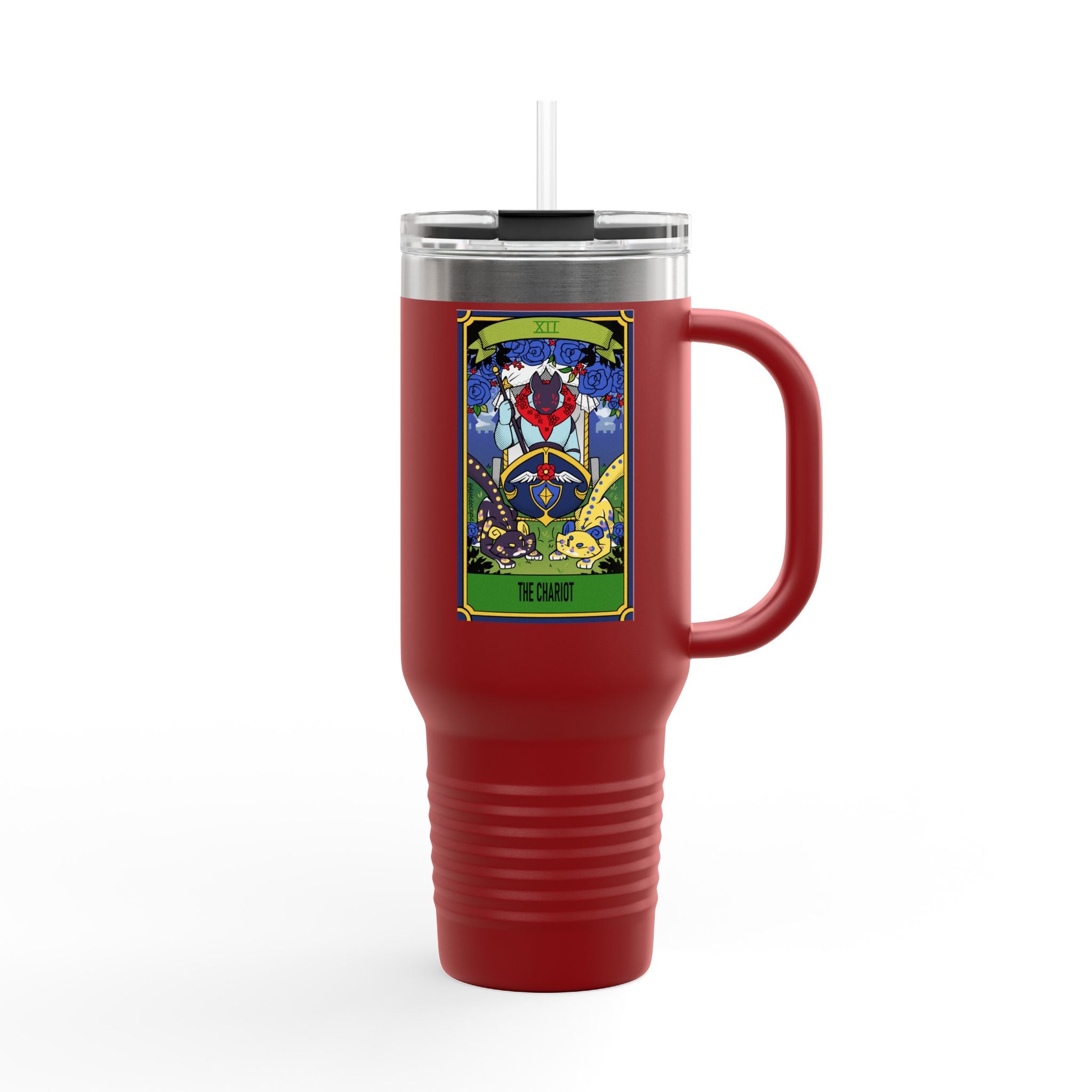 Insulated Travel Mug, 40oz Tarot card Chariot