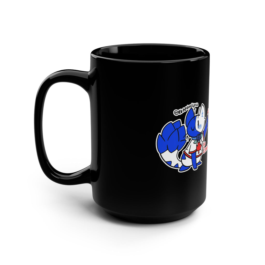 Black Mug, 15oz Canada Blue