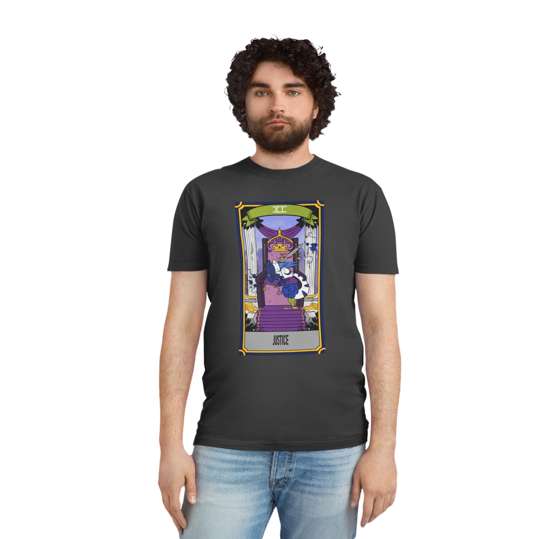 Graphic Tee Shirt featuring Justice Card from Mental Health Character Collection