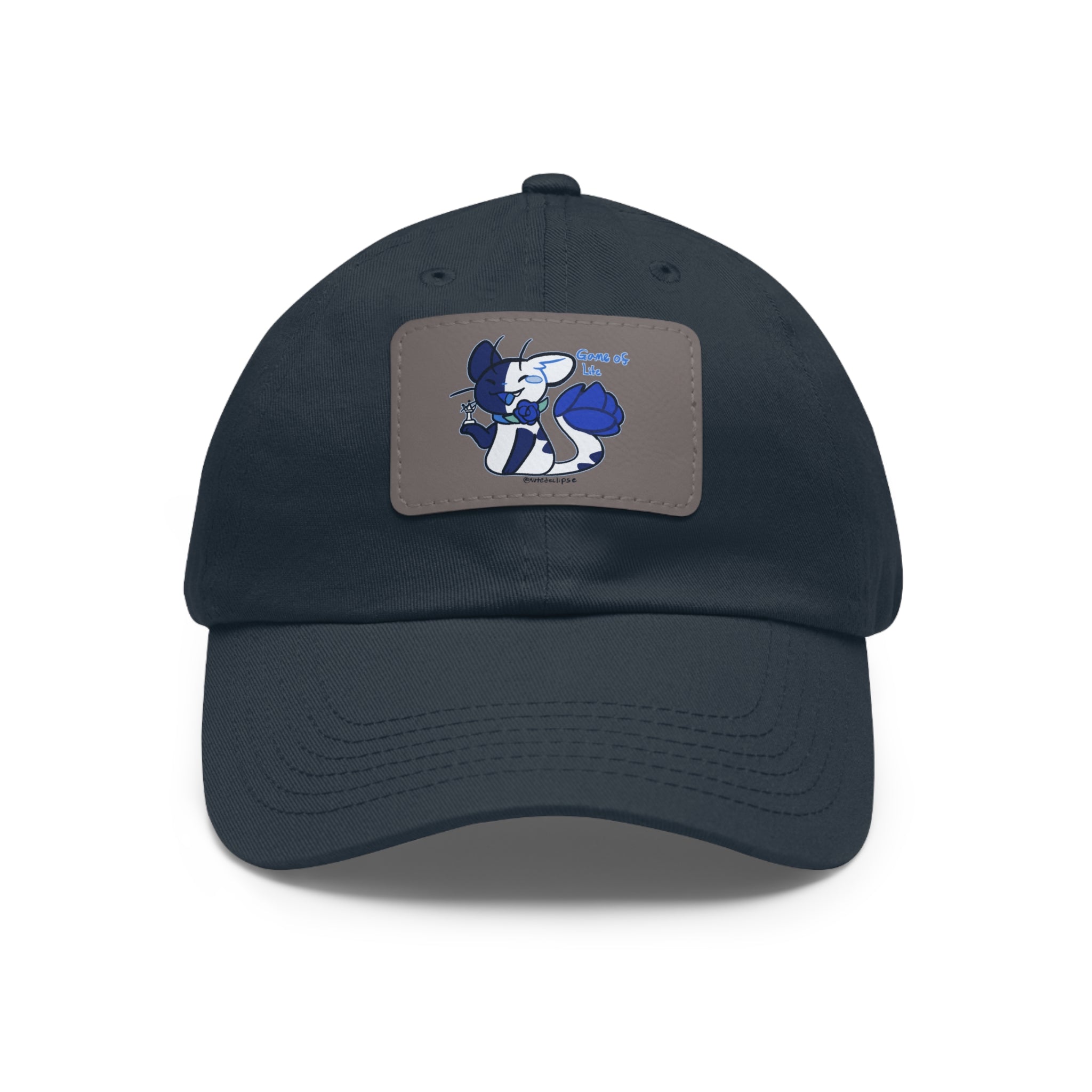 Dad Hat with Leather Patch (Rectangle) Game Blue